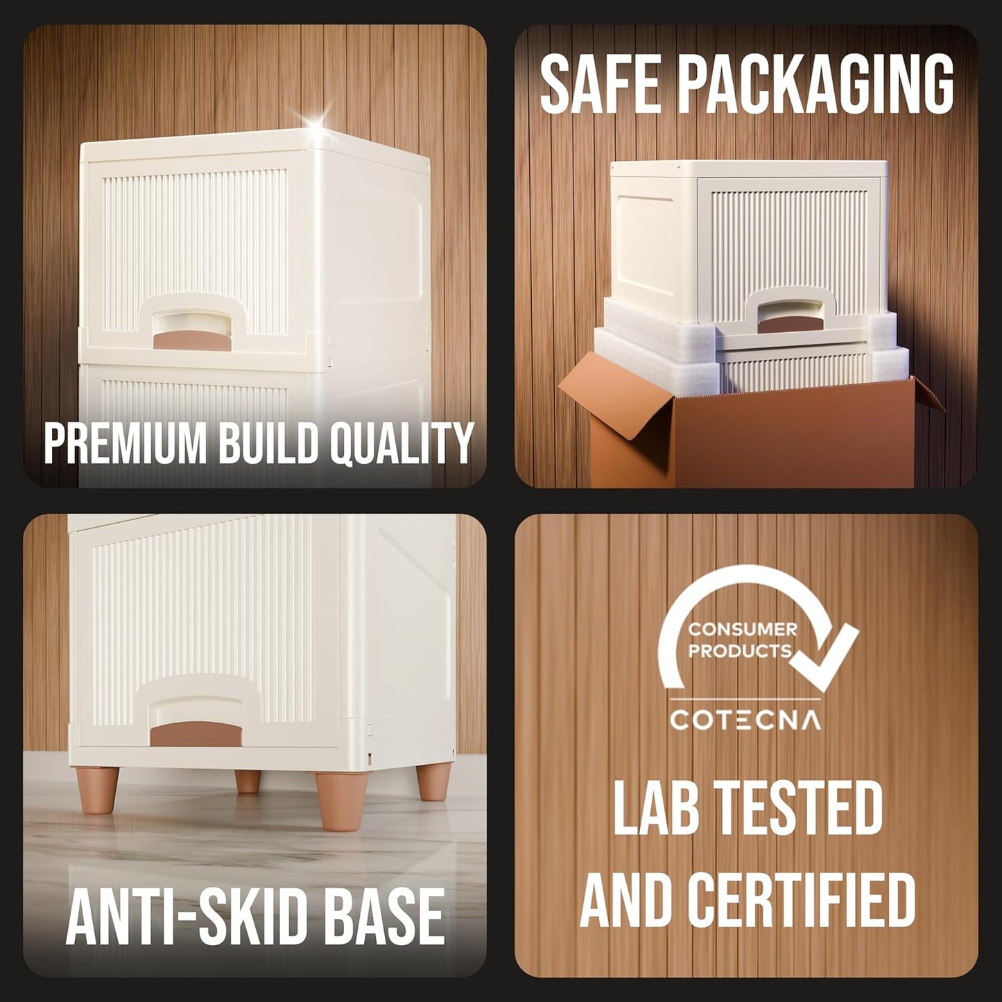 Aspiral Multi-Purpose Storage Organizer | Modular Storage Box | Stackable Rack, Space-Saving Wardrobe Cabinet (Off White)