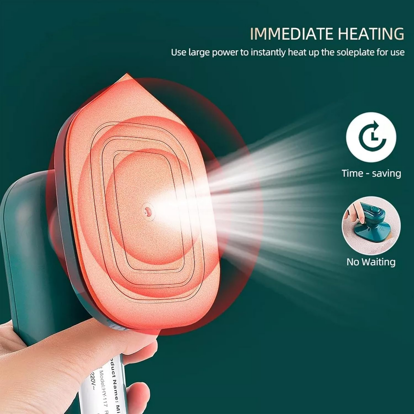 Aspiral Portable Handheld Steam Iron – Compact Travel Iron with Strong Steam Spray & Titanium Soleplate