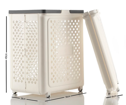 Aspiral Multipurpose Foldable Laundry Basket with Wheels and Handles - Space-Saving Clothes Storage Basket for Home (45 Liter Capacity)