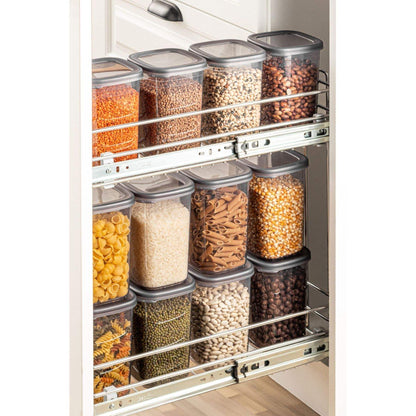 Aspiral  Airtight Kitchen Storage Containers Set of 6 | Transparent Modular Jars for Rice, Dal, Pulses & Dry Fruits