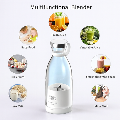 Aspiral Wireless Portable Blender Bottle | 50W Powerful Mini Fruit Juicer for Smoothies, Milkshakes & Baby Food