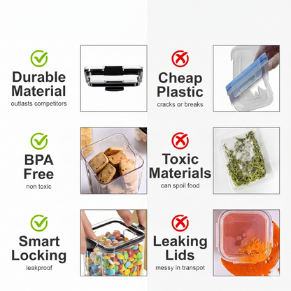 Aspiral Air Tight Kitchen Storage Containers Set | Fridge Storage Boxes (Pack of 4)