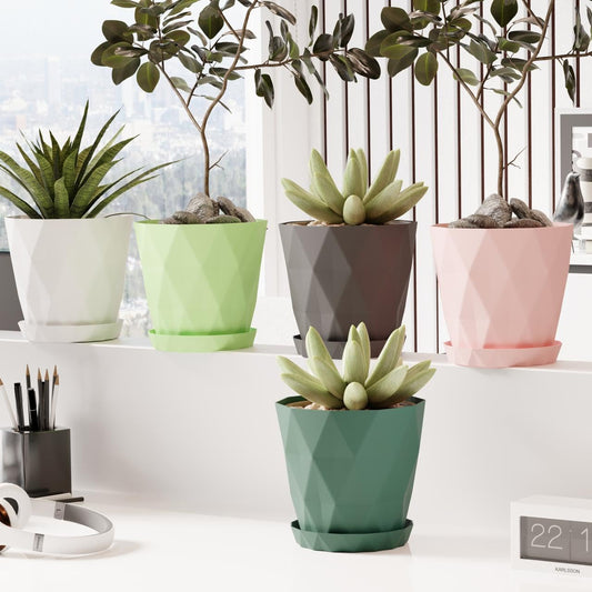 Aspiral Flower Pots for Indoor & Outdoor Terrace, Garden Decorative Plants (Pack of 5)