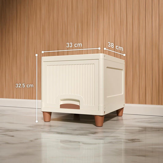 Aspiral Modular Stackable Storage Organizer Cabinet for Home (Off White)