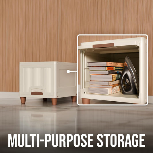 Aspiral Modular Stackable Storage Organizer Cabinet for Home (Off White)