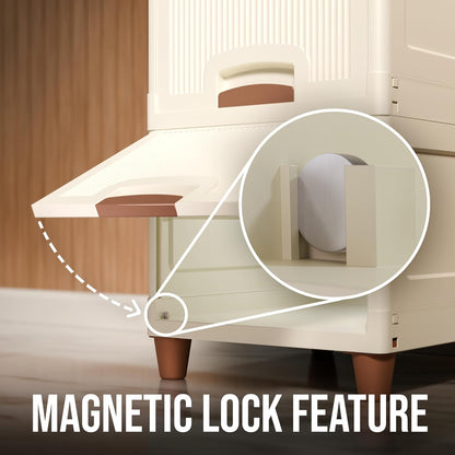 Aspiral Multi-Purpose Storage Organizer | Modular Storage Box | Stackable Rack, Space-Saving Wardrobe Cabinet (Off White)