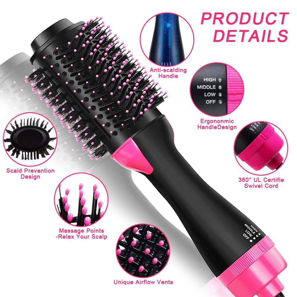 Aspiral Hot Air Hair Dryer Brush & Volumizer | Blow Dryer Brush for Straightening, Curling & Styling | 3-Speed Adjustable with 360° Swivel Cord