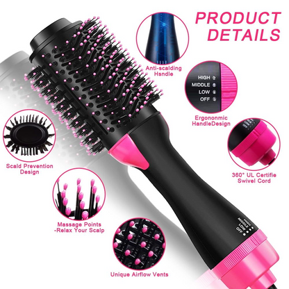 Aspiral Hot Air Hair Dryer Brush & Volumizer | Blow Dryer Brush for Straightening, Curling & Styling | 3-Speed Adjustable with 360° Swivel Cord