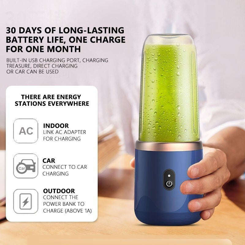 Aspiral Portable USB Rechargeable Mini Blender with Safety Lock & Dual Cups – For Juice, Smoothies & Shakes