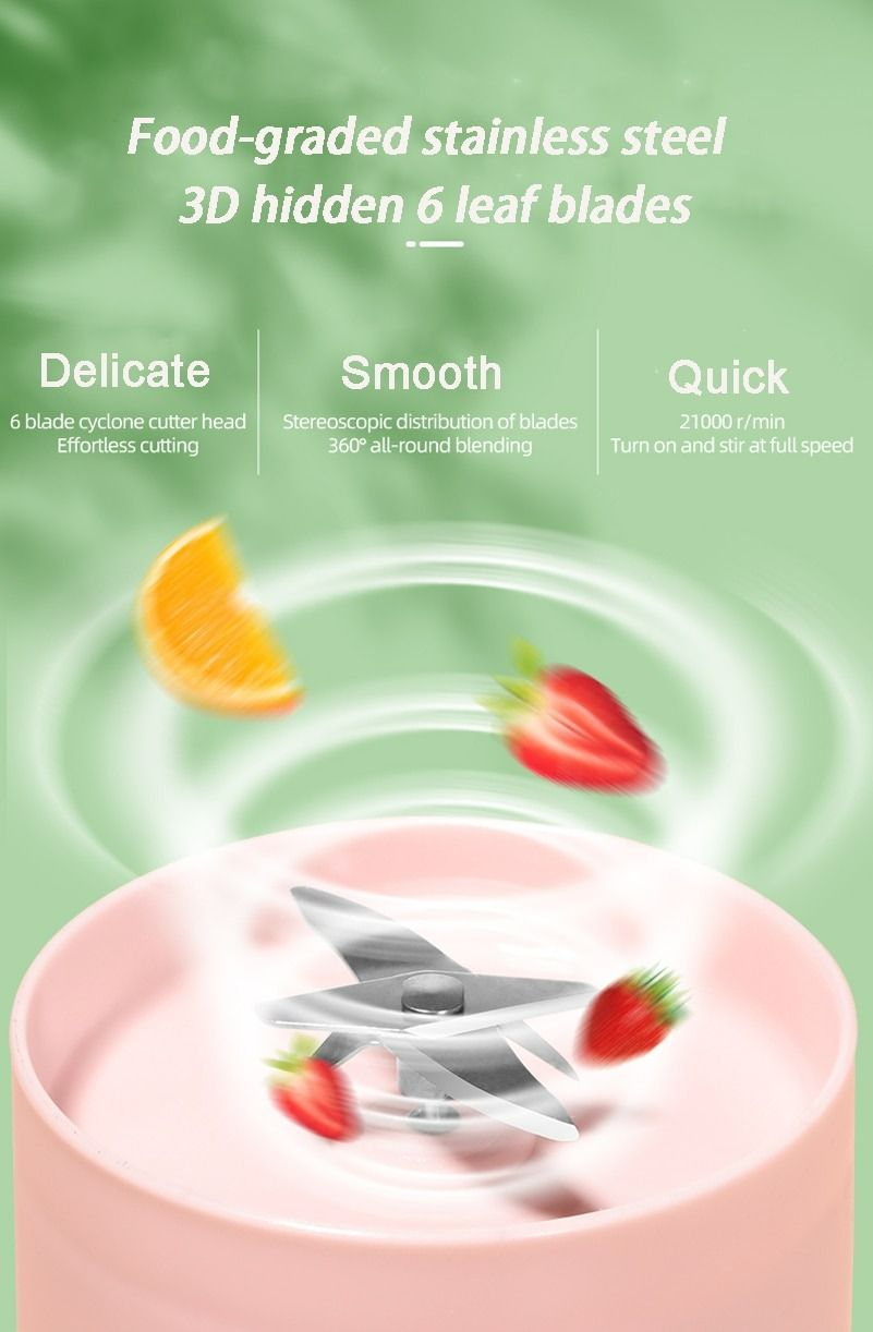 Aspiral Wireless Portable Blender Bottle | 50W Powerful Mini Fruit Juicer for Smoothies, Milkshakes & Baby Food