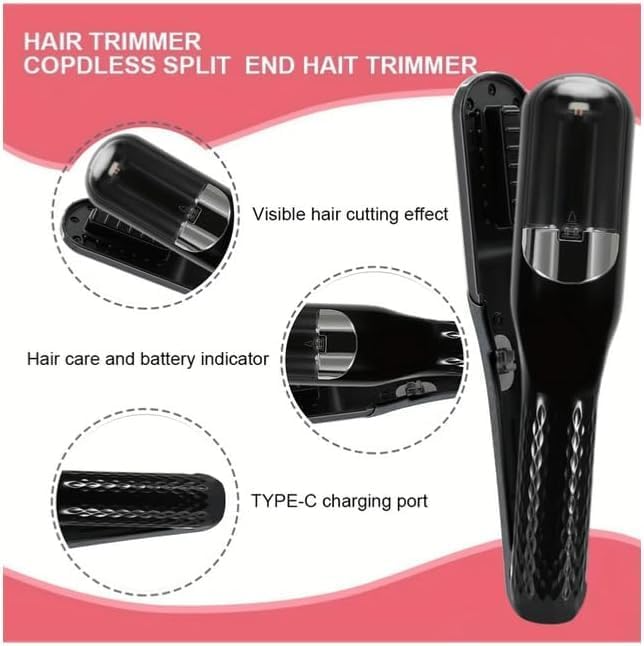 Aspiral Split-End Hair Trimmer With Double-Sided Cutter | Rechargeable Type-C Hair Repair & Trimming Tool