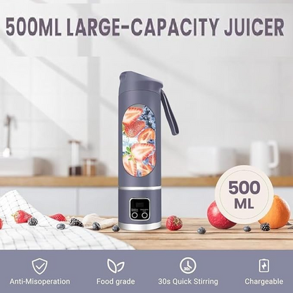 Aspiral Portable USB Rechargeable Blender Bottle – 500ML Juicer for Smoothies, Shakes & Fresh Juice
