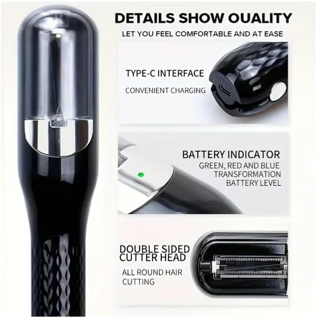 Aspiral Split-End Hair Trimmer With Double-Sided Cutter | Rechargeable Type-C Hair Repair & Trimming Tool