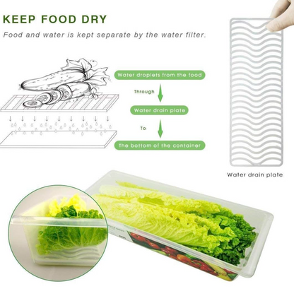 Aspiral Fridge Storage Containers (Pack of 6), Fridge Organiser Storage Boxes with Removable Drain Plate , Stackable Organizer