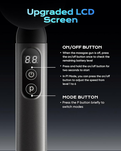 Aspiral Deep Tissue Electric Body Massager Gun with 4 Massage Heads | Full Body Pain Relief Device | Adjustable Speed & Flexible Handle