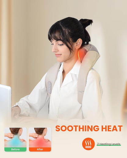 Aspiral Cordless Neck and Body Massager | Deep Tissue Kneading Back, Waist, Calf & Thigh Muscle Pain Relief | Hand-Free & Rechargeable