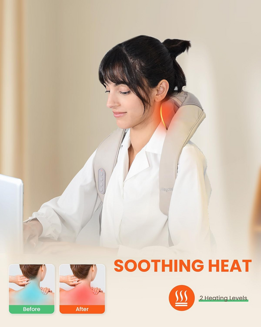 Aspiral Cordless Neck and Body Massager | Deep Tissue Kneading Back, Waist, Calf & Thigh Muscle Pain Relief | Hand-Free & Rechargeable