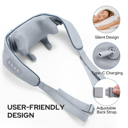 Aspiral Cordless Neck and Body Massager | Deep Tissue Kneading Back, Waist, Calf & Thigh Muscle Pain Relief | Hand-Free & Rechargeable