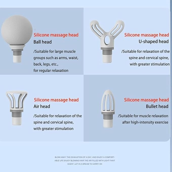 Aspiral Deep Tissue Percussion Massage Gun | 6mm Amplitude Muscle Relaxation Device with 4 Silicone Heads