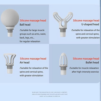 Aspiral Deep Tissue Percussion Massage Gun | 6mm Amplitude Muscle Relaxation Device with 4 Silicone Heads