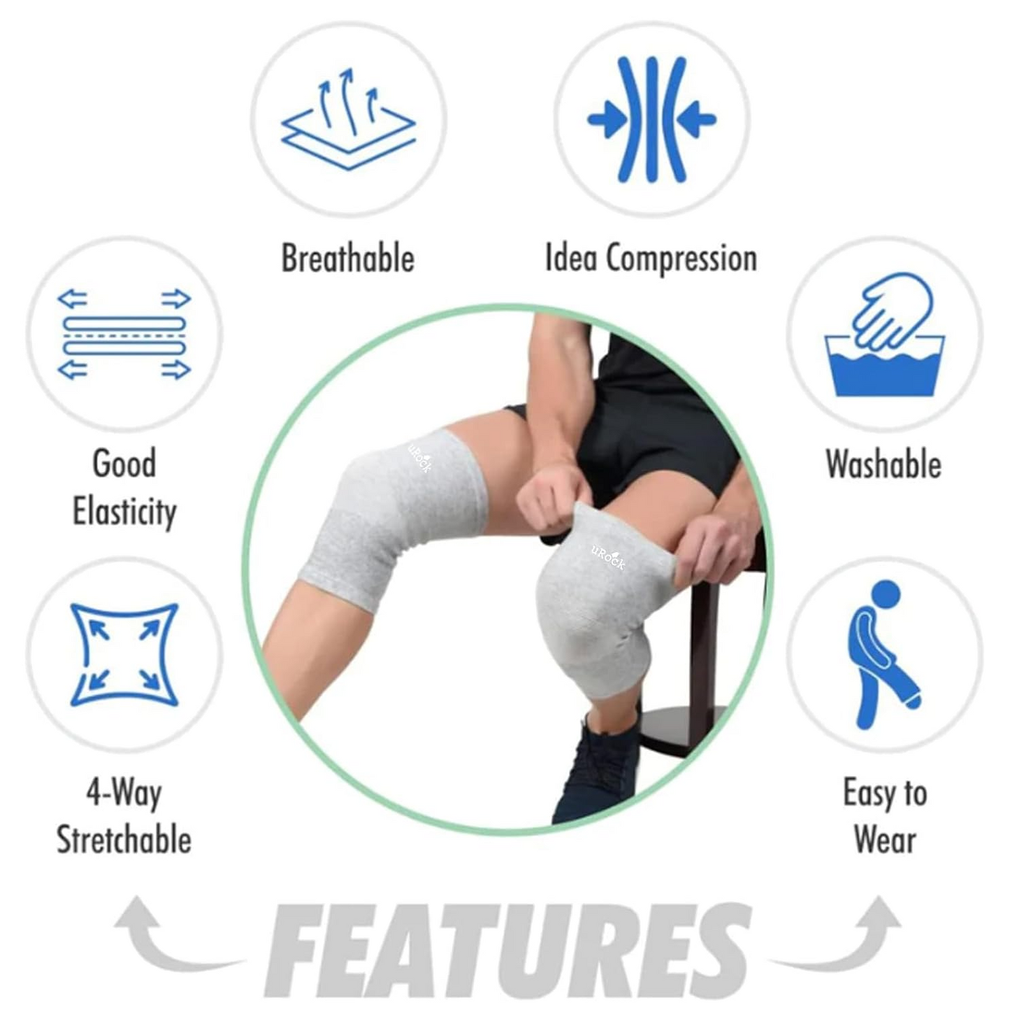Aspiral Knee Warmer Support - Breathable Bamboo Knee Cap Brace for Pain Relief & Injury Protection