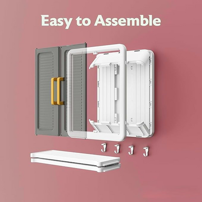 Aspiral Wall-Mounted Multi-Purpose Storage Cabinet with Transparent Doors & Hanging Hooks