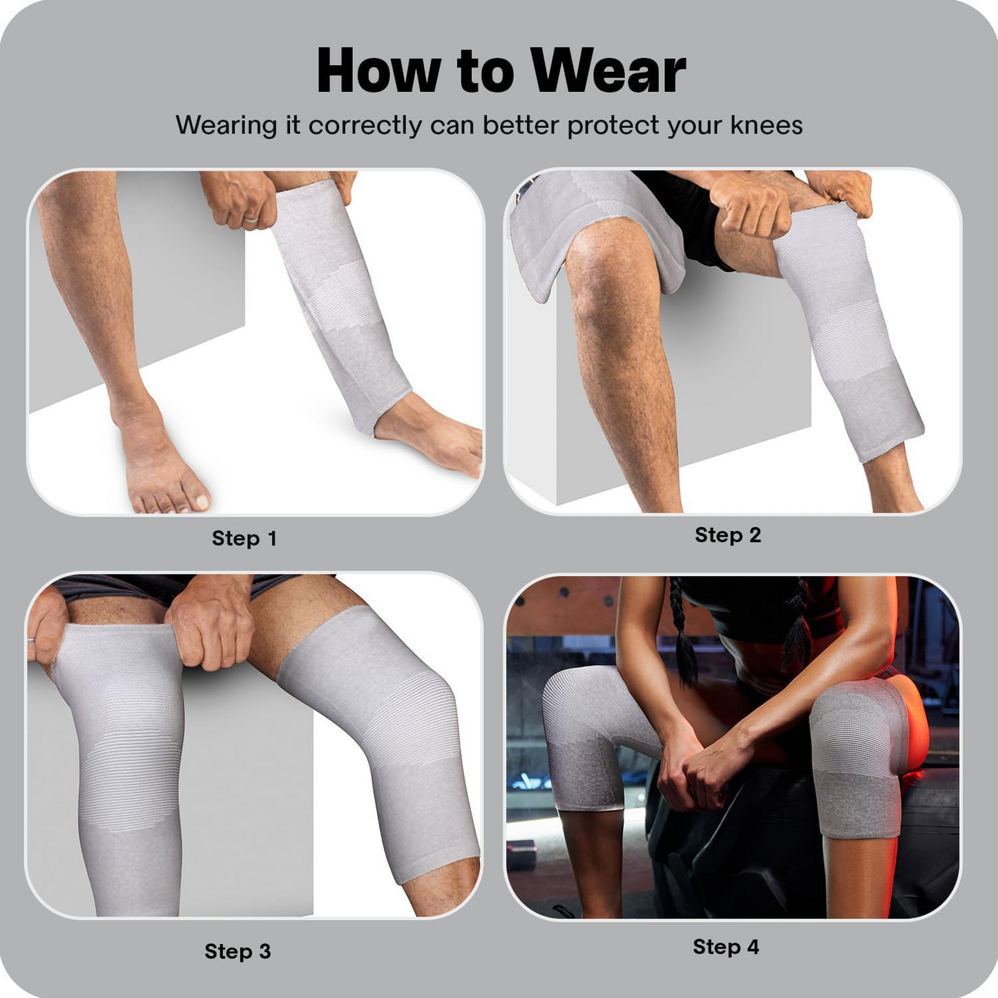 Aspiral Knee Warmer Support - Breathable Bamboo Knee Cap Brace for Pain Relief & Injury Protection