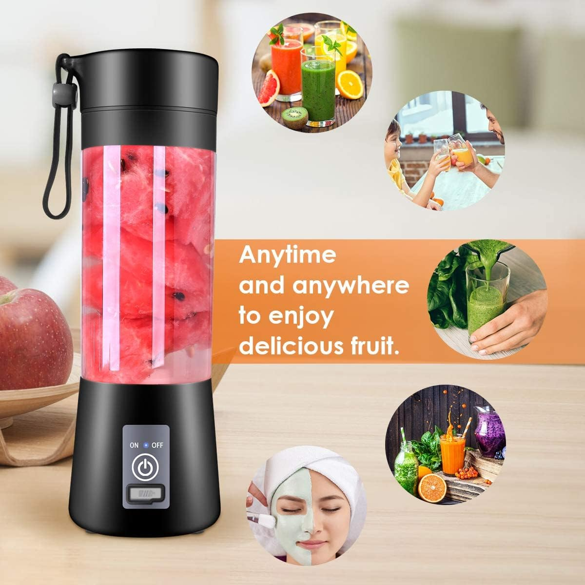 Aspiral Portable USB Rechargeable Blender | Mini Smoothie Maker for Juices, Shakes, Baby Food & Smoothies
