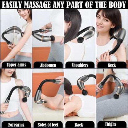 Aspiral Deep Tissue Electric Body Massager Gun with 4 Massage Heads | Full Body Pain Relief Device | Adjustable Speed & Flexible Handle