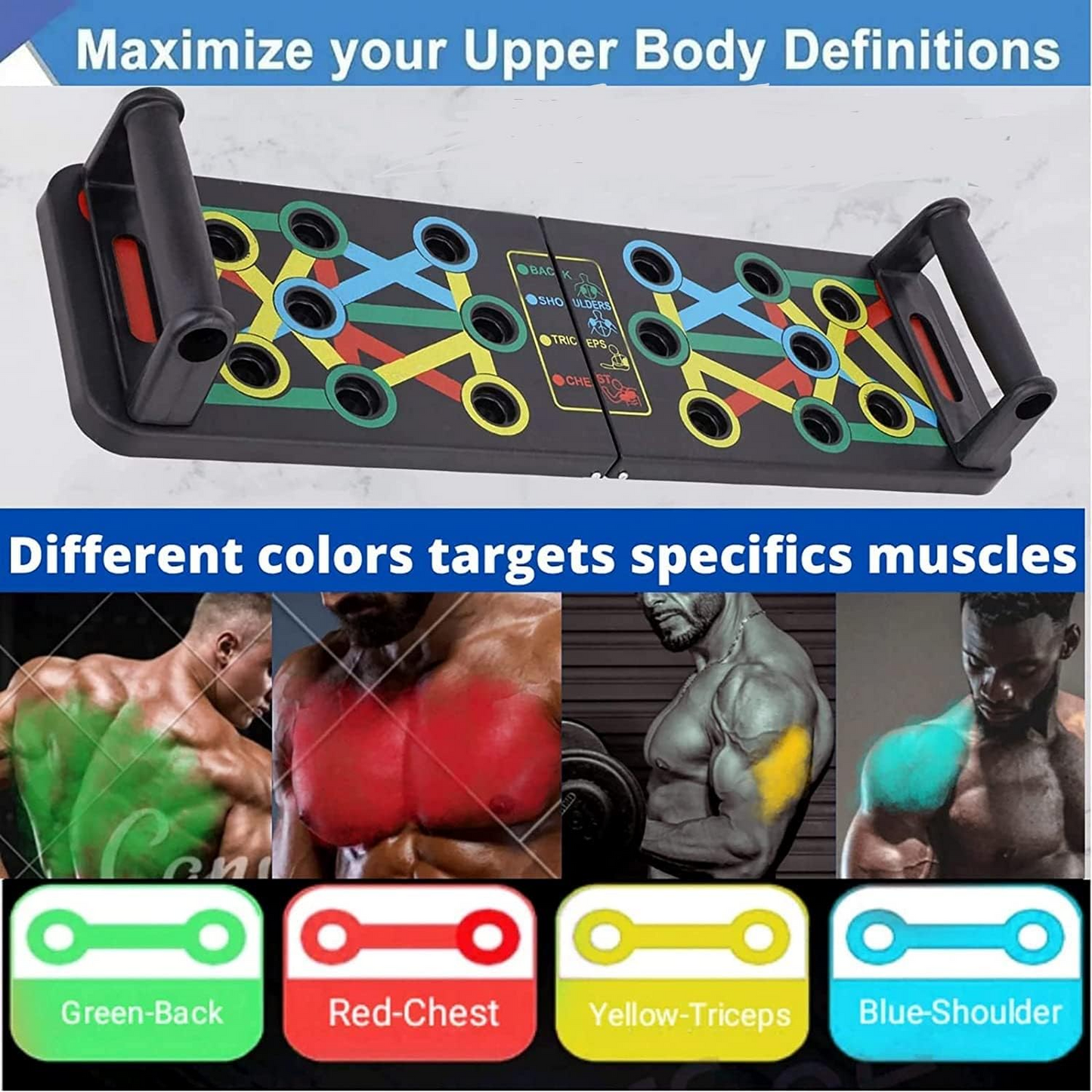 Aspiral 4-in-1 Color-Coded Push Up Board – Professional Home Gym Chest & Upper Body Workout System