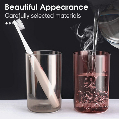 Aspiral Wall Mounted Toothbrush Holder with Cups & Storage Shelf - No-Drill Adhesive Bathroom Organizer (Airtight & Hygienic)