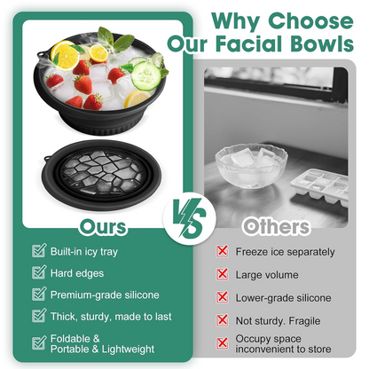 Aspiral Silicone Face Bowl for Ice with Built-In Icetray | Cold Plunge Therapy, Skin Tightening & Acne Relief – Portable Spa Tool for Home & Travel