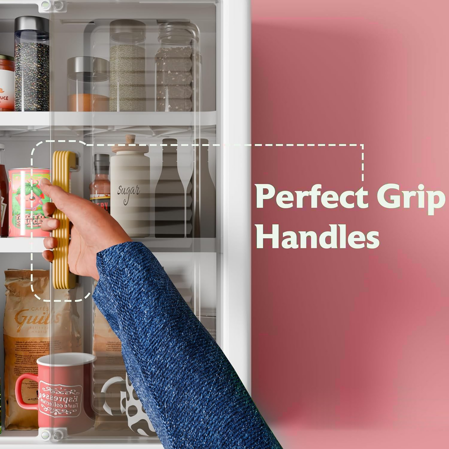 Aspiral Wall-Mounted Multi-Purpose Storage Cabinet with Transparent Doors & Hanging Hooks