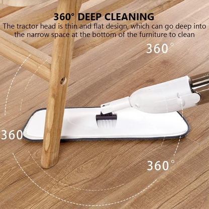Aspiral Premium 2-in-1 Spray Floor Mop with 400ml Refillable Bottle | Microfiber Flat Mop for Home Cleaning | Suitable for Tiles, Marble, Hardwood & All Surfaces