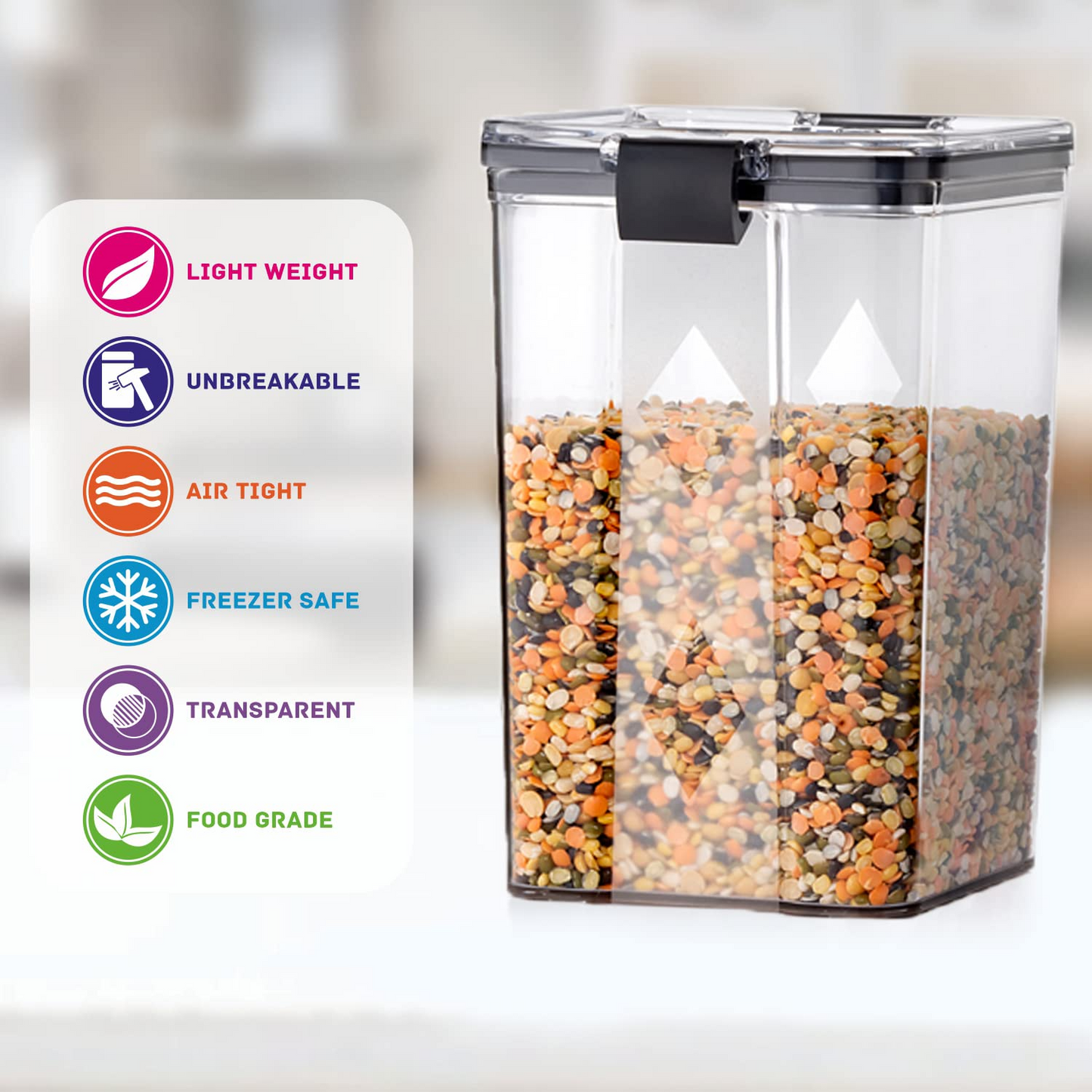 Aspiral Air Tight Kitchen Storage Containers Set | Fridge Storage Boxes (Pack of 4)