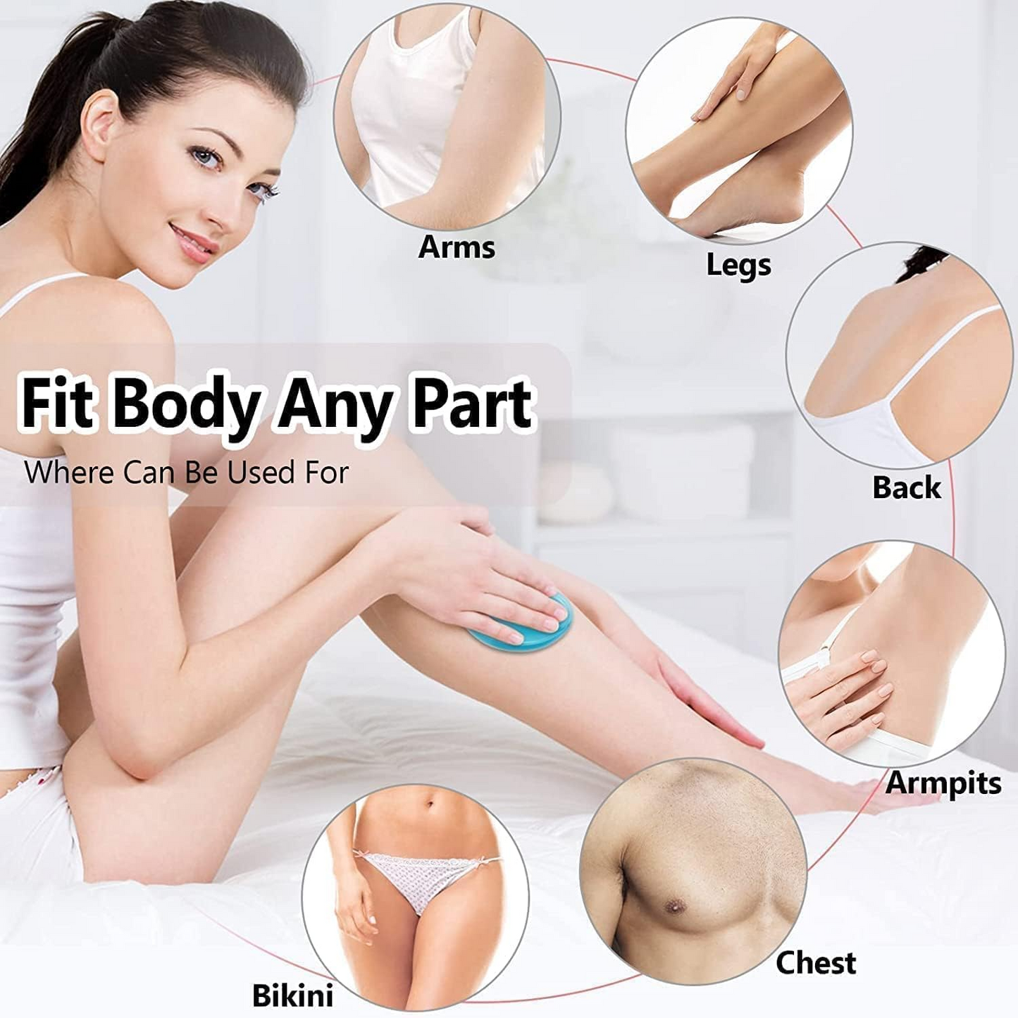 Aspiral Crystal Hair Remover For Women And Men,Stone Smooth Skin Crystal Painless Hair Removal Stone