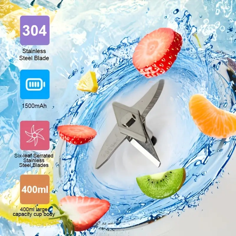 Aspiral Portable USB Rechargeable Mini Blender with Safety Lock & Dual Cups – For Juice, Smoothies & Shakes