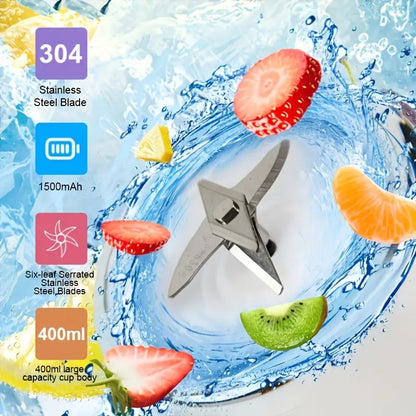 Aspiral Portable USB Rechargeable Mini Blender with Safety Lock & Dual Cups – For Juice, Smoothies & Shakes