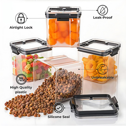 Aspiral Air Tight Kitchen Storage Containers Set | Fridge Storage Boxes (Pack of 4)