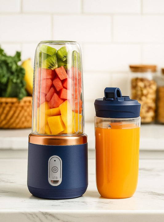 Aspiral Portable USB Rechargeable Mini Blender with Safety Lock & Dual Cups – For Juice, Smoothies & Shakes