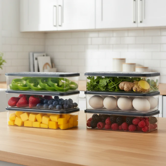 Aspiral Air Tight Plastic Storage Containers Set for Kitchen | Leak-Proof, Durable, and Space-Saving (1200 ML , Pack of 6)